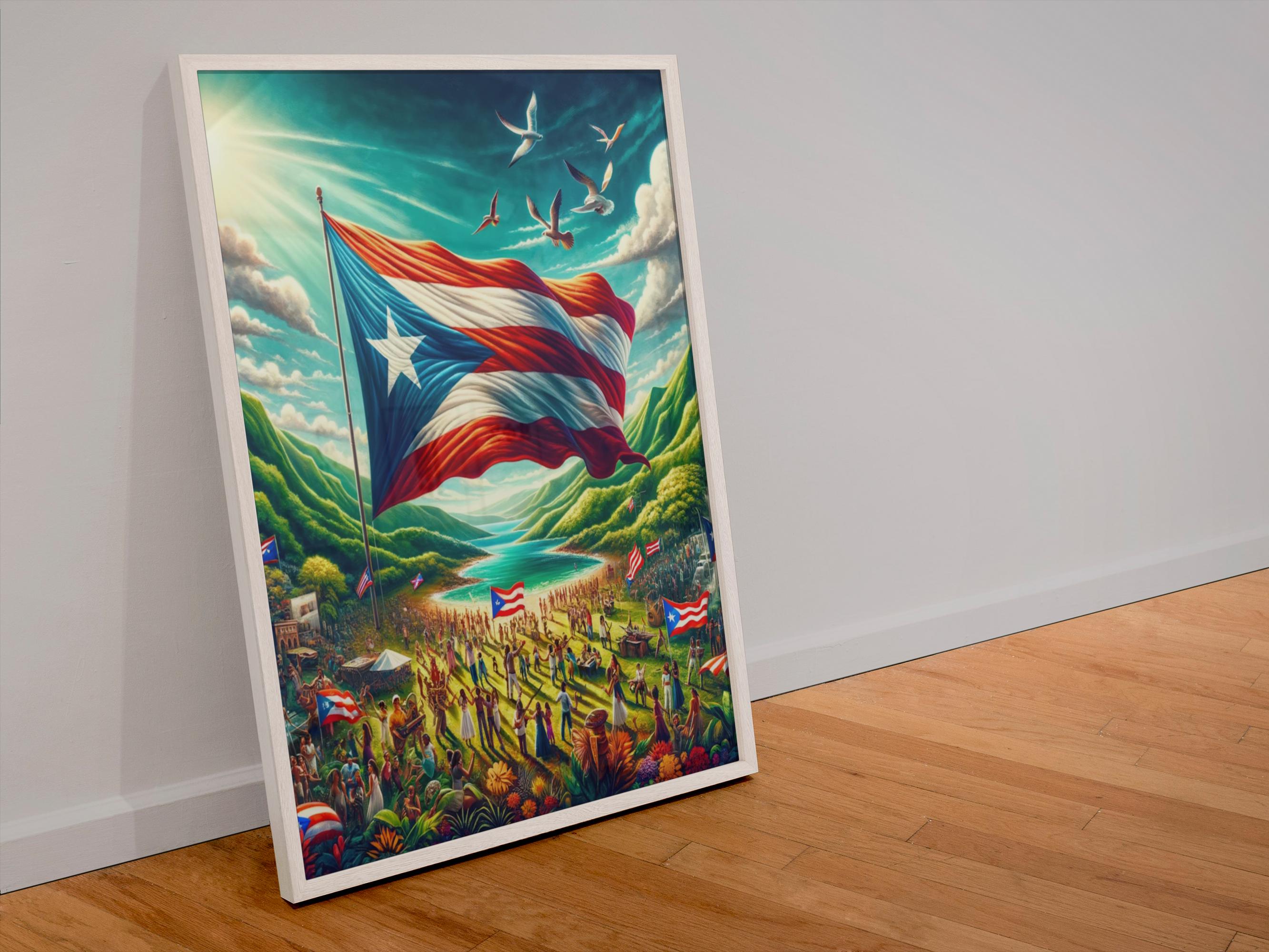 Puerto Rican Flag Pride Digital Print, Puerto Rico Wall Art , Latino
