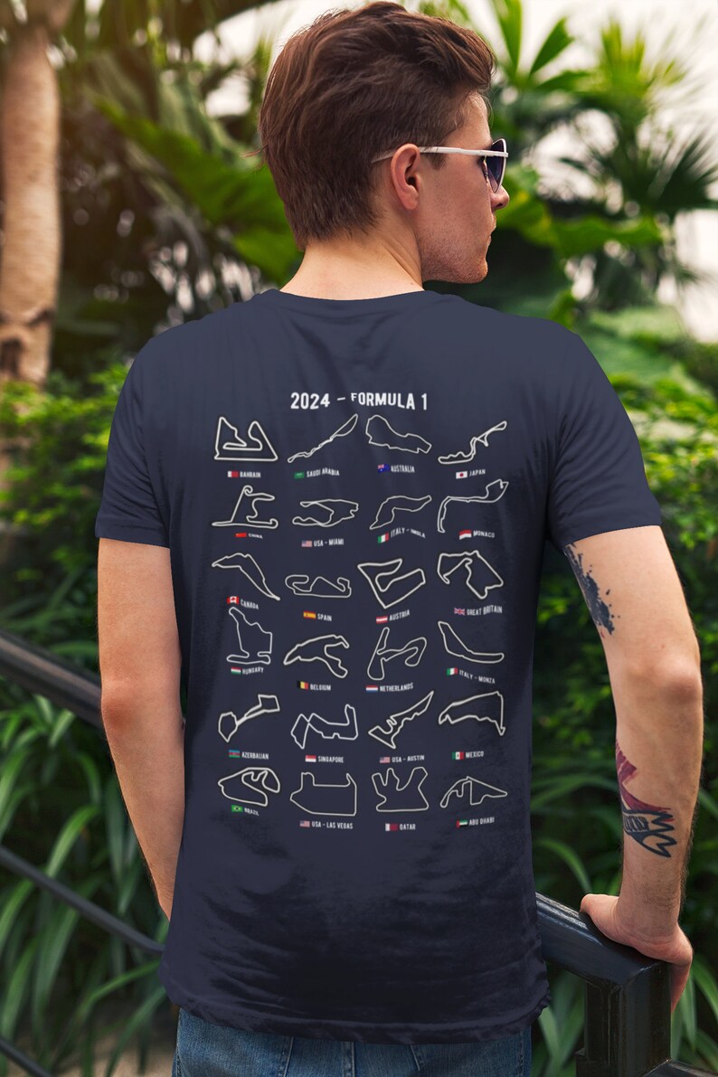 Formula 1, 2024 Calendar, Formula One 2024 Calendar Tshirt, Formula 1