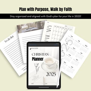 Digital Planner for Women | Faith-Based Christian Planner 2025 | Canva Editable | Printable PDF | Monthly Calendar | Sunday Start
