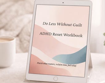 Christian ADHD Reset Workbook, Overwhelmed Mom Home Guide, Simple Faith Based Guide