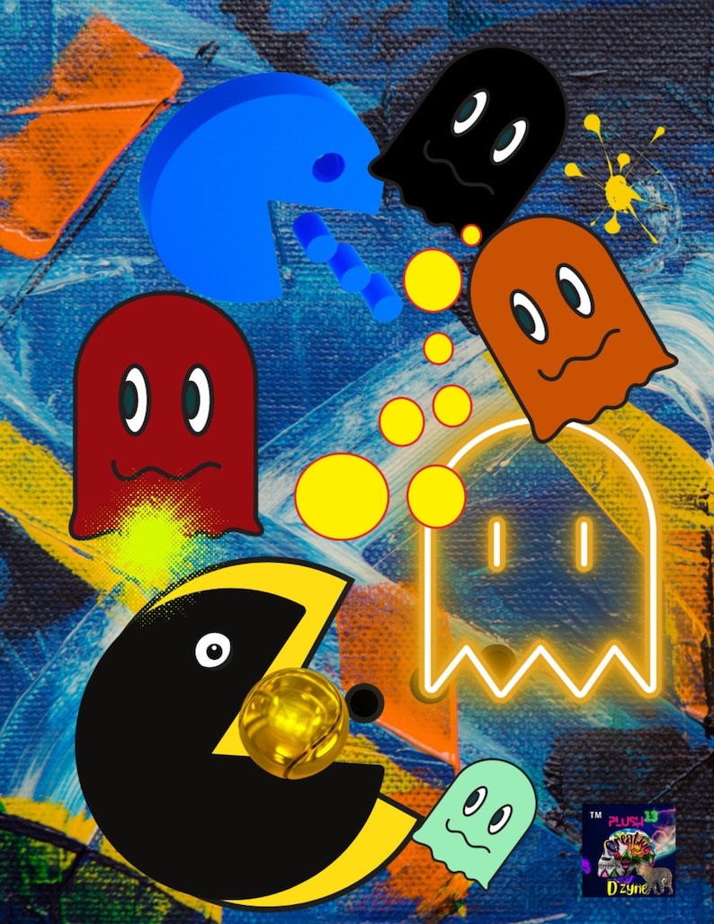 Pacman Printable Etsy Pacman Printable Etsy