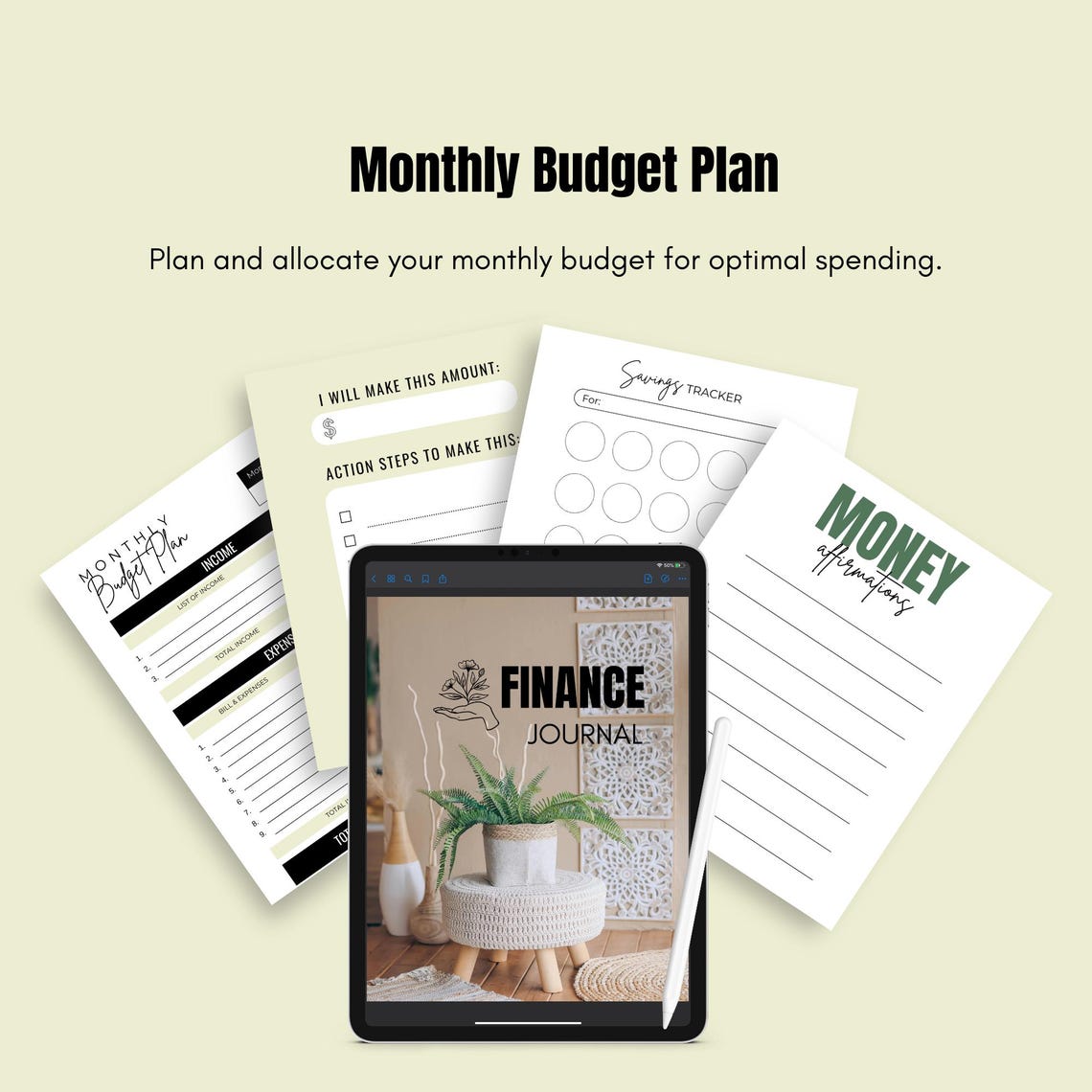 Digital Financial Budget Planner, Budget Journal With Savings Tracker ...