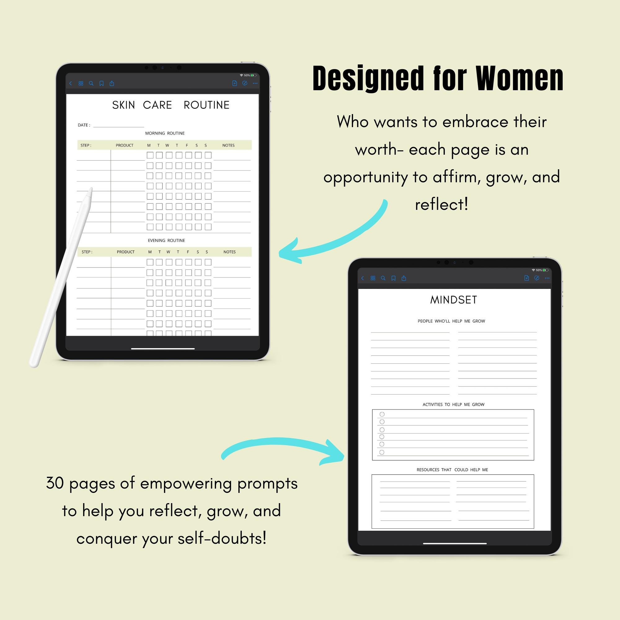 Self Confidence Journal, Printable Self-care Planner, Editable Canva ...