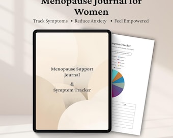 Diario di supporto alla menopausa per le donne / Tracker stampabile dei sintomi e dell'ansia / Planner per la perimenopausa / Benessere digitale modificabile