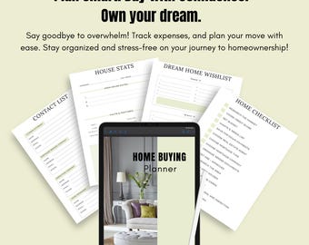 Home Buying Planner Canva Template, House Hunting Checklists & Budget Tracker, PLR Editable, Digital Download