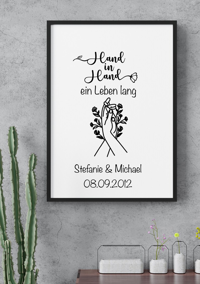 Wedding poster, personalized wedding gift, digital download, PDF image 2