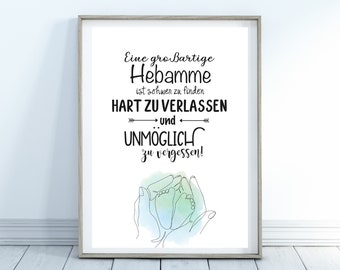 Thank You Gift to Your Wonderful Midwife, Poster - PDF file available immediately