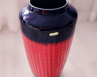 Reloj vintage de Alemania Occidental Scheurich Europ Lines 517-50 azul marino y rojo