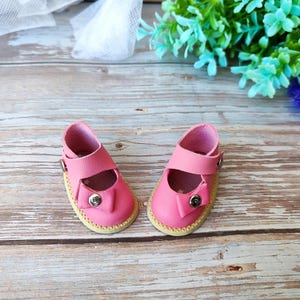 Stylish leather shoes for Paola Reina dolls – soft natural leather, convenient closure, perfect for any doll outfit, 13 inch doll shoes