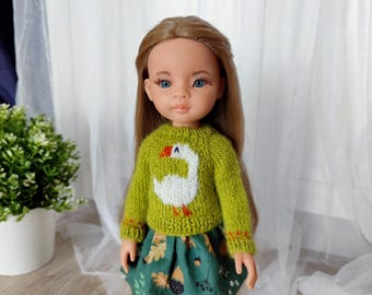 Cozy Sweater for Paola Reina Doll, 13 Inch Doll Outfit Fits Ruby Red Siblies and Little Darling Dolls