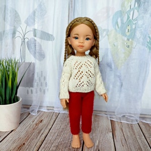 Warme winteroutfit voor Paola Reina-pop, Paola Reina-poppenkleding, poppenkleertjesset, 13 inch poppenkleding, Ruby Red Siblies, Little Darling