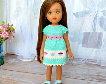 Cupcake dress for Paola Reina Doll, Paola Reina Doll Clothes, 13 inch doll clothes, Outfit Paola Reina doll, Ruby Red Siblies