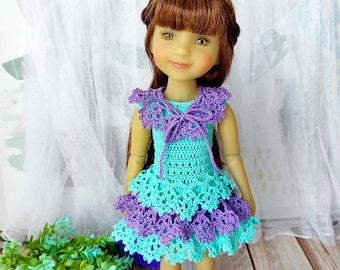 Dress with Removable Collar for Ruby Red Fashion Friends, Elegant Summer Outfit for 14 inch Dolls