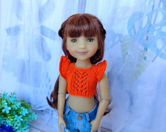 Cotton blouse for Ruby Red Fashion Friends, Fits Wellie Wishers and Glitter Girl