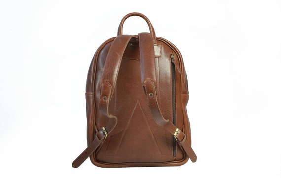 Mini mochila satchel de cuero hecha a medida para mujeres, mochila portátil  de cuero vintage hecha a mano para hombres, bolso de mochila portátil de  cuero de grano superior -  España