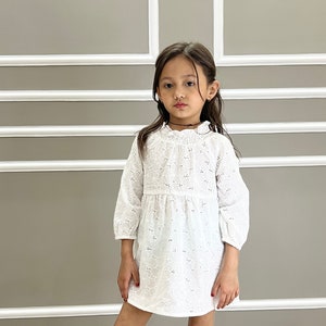 Kids/Toddler Floral Cotton Girls Dresses Summer Girl Clothes Cotton Embroidery and Smocking Dress image 6