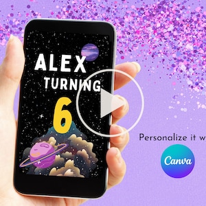 Animated Space Birthday Video Invitation Space Astronaut Invitation Birthday Astronaut Outer Space Birthday Video Invitation Party Evite
