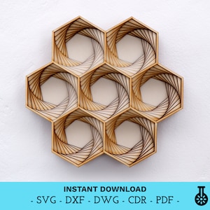 Fichier numérique - Mandala en couches - Op art - Conception multicouche géométrique décorative pour la découpe au laser - dxf dwg svg cdr pdf - Téléchargement immédiat