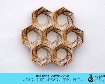 File di taglio laser Mandala a strati – Design geometrico Op Art (download digitale)