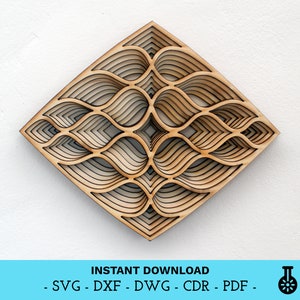 File digitale - Mandala a strati - Op art - Design multistrato geometrico decorativo per il taglio laser - dxf dwg svg cdr pdf - Download istantaneo