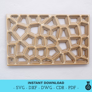 Digitale Datei - Wandbild - Dekoratives geometrisches mehrschichtiges Design zum Laserschneiden - dxf dwg svg cdr pdf - Instant Download