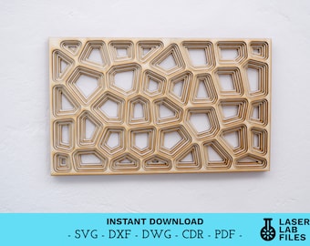 File digitale - Pannello a parete a strati - Disegno multistrato geometrico decorativo per il taglio laser - dxf dwg svg cdr pdf - Download istantaneo