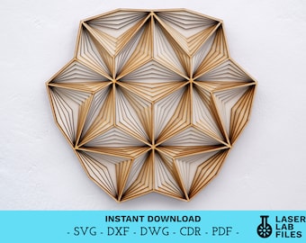 File di taglio laser Mandala a strati – Design geometrico Op Art (download digitale)