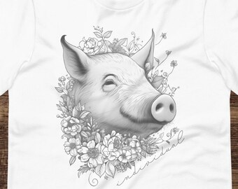 Pigs are individuals, vegan t-shirt, love all animals t-shirt for animal lovers, Animal Rights, Ethical Fashion, Boho Chic, Plant-Based