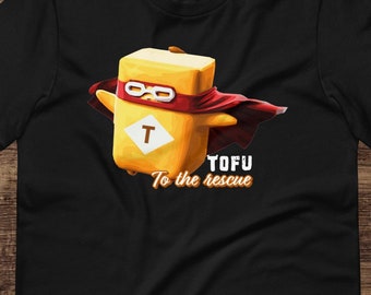 Tofu to the Rescue, camiseta vegana, comida vegana, camiseta vegana divertida, cultura vegana, comunidad vegana