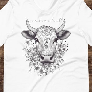 Cows are individuals, vegan t-shirt, love all animals t-shirt for animal lovers, Animal Rights, Ethical Fashion, Boho Chic, Plant-Based