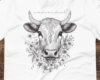 Cows are individuals, vegan t-shirt, love all animals t-shirt for animal lovers, Animal Rights, Ethical Fashion, Boho Chic, Plant-Based