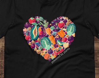 Powered By Plants Tee, camiseta vegana, estilo de vida basado en plantas, regalo vegano, camiseta vegetal, conciencia vegana, estilo vegano