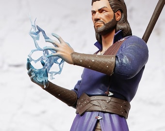 Gale Statue 3D Printed | Gift For Gamer | DND | BG3 Figure | Handmade Gift | Hand Painted