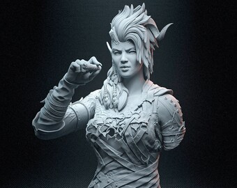Karlach Bust 3D Printed | Gift For Gamer | Handmade Gift | BG3 Figure | DND | Hand Painted