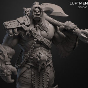 Grommash Hellscream Statue 3D Printed | Gift For Gamer | WoW Figure | Handmade Gift | Hand Painted