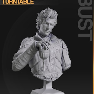 Astarion Bust 3D Printed | Gift For Gamer | Handmade Gift | Hand Painted | DND | BG3 Figure