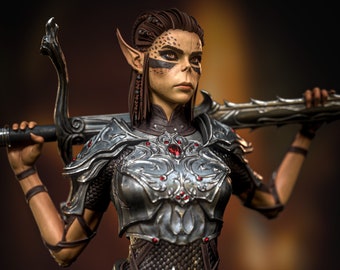 Statue Lae'zel de Baldur's Gate 3 imprimée en 3D | Cadeau pour joueur | Peint à la main | MdD | Figurine BG3 | Cadeau fait main