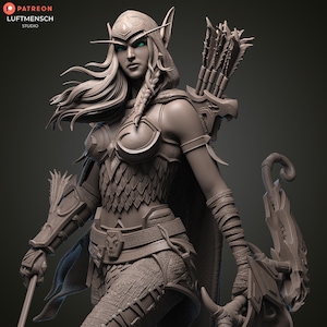 Alleria Windrunner Statue 3D Printed | Gift For Gamer | WoW Figure | Handmade Gift | Hand Painted