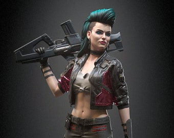 Rogue Amendiares from Cyberpunk 2077 Statue 3D imprimée | Cadeau pour joueur | Peint à la main | Figurine | Cadeau fait main