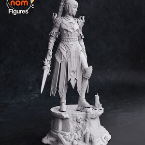 Baldur's Gate 3 Shadowheart Statua stampata in 3D / Regalo per giocatori / Regalo fatto a mano / Figura BG3 / DND / Dipinto a mano immagine 2