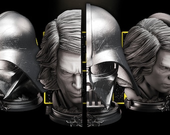 Star Wars 3D stampato Anakin e Vader Head Book Holder / Regalo fatto a mano / Dipinto a mano / Figura SW / Regalo per il giocatore