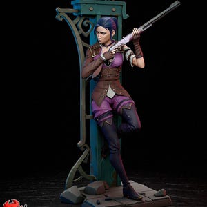 Caitlyn Statue 3D Printed | Gift For Gamer | Hand Painted | Resin Figure | Handmade Gift