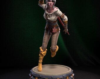 Ciri Statue 3D Printed | Gift For Gamer | Hand Painted | Resin Figure | Handmade Gift