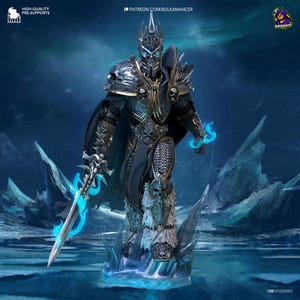 Arthas The Lich King Statue 3D Printed | WoW Figure | Gift For Gamer | Handmade Gift | Hand Painted