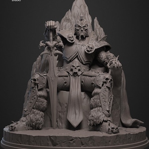 Arthas The Lich King Statue 3D Printed | WoW Figure | Gift For Gamer | Handmade Gift | Hand Painted