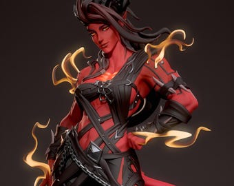 Karlach Statue 3D Printed | Gift For Gamer | Handmade Gift | BG3 Figure | DND | Hand Painted