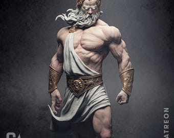 Zeus Statue 3D Printed | Greek Mythology | Gift For Gamer | Resin Figure | Handmade Gift | Hand Painted