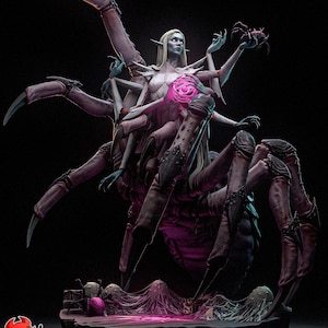 Lolth Statue 3D Printed | Gift For Gamer | Handmade Gift | Resin Figure | Hand Painted