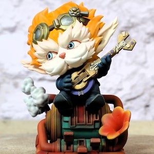 Chibi Heimerdinger Statue 3D Printed | Gift For Gamer | Resin Figure | Handmade Gift | Hand Painted