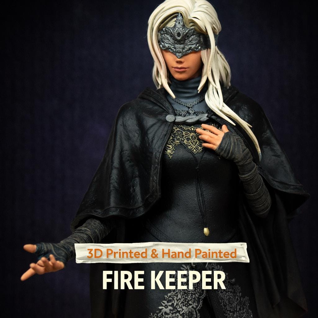 Fire Keeper Statue 3D Printed | Gift for Gamer | Handmade Gift